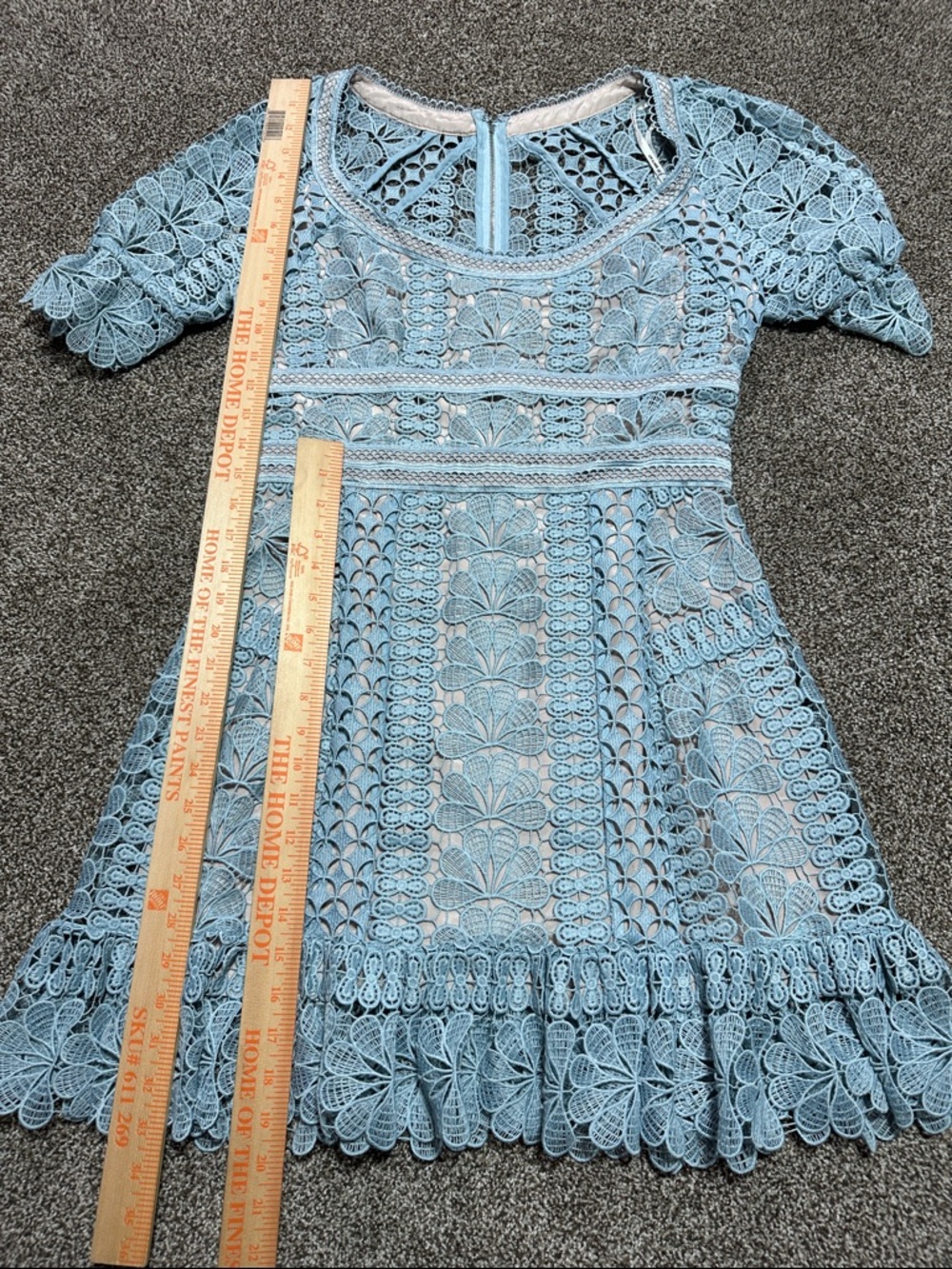 Self Portrait floral guipure lace mini dress lace size 8 - Picture 3 of 9